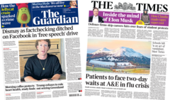 The Papers: 'Meta reins in fact-checking' and A&E 'flu crisis'