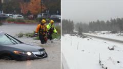 Atmospheric river dumps snow and record rain on California