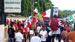NLC members protest on 2 August