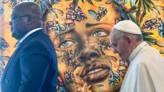Perezida Felix Tshisekedi na Papa Francis i Vatican mu 2020