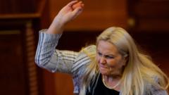 Watch: Moment opposition MP throws eggs at Kosovo's acting PM
