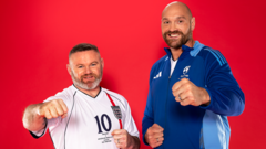 Rooney and Fury to manage England at Soccer Aid