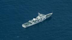 Tàu bảo vệ bờ biển Trung Quốc gần đảo Thị Tứ ở Biển Đông ngày 2332023