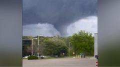 Large tornado seen touching down in Nebraska