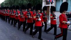 Grenadier Guards rehearse for the funeral of Queen Elizabeth II
