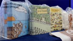 香港警察国家安全处展示“羊村绘本案”涉案漫画（22/7/2021）