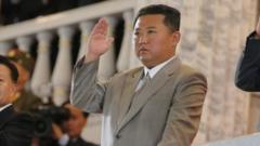 North Korea leader Kim Jong Un (C) attends a paramilitary parade held to mark the 73rd founding anniversary of the republic at Kim Il Sung square in Pyongyang in this undated image supplied by North Korea"s Korean Central News Agency on September 9, 2021