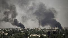 Smoke rises over Severodonetsk as it comes under Russian attack