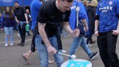 The fan banging the drum for Ipswich Town