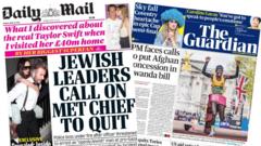 The Papers: PM wants end to 'meddling' on Rwanda and Met chief under fire