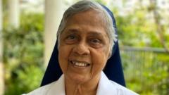 Sister Gerard Fernandez, 81, at her convent in Singapore's central Toa Payoh district