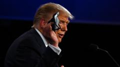 Trump holding mask
