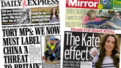 The Papers: MPs say China is a 'threat' and the 'Kate effect'