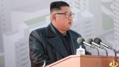 North Korean leader Kim Jong-un opening a hospital last year