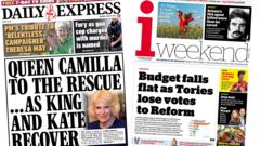 The Papers: 'Camilla to the rescue' and 'Budget falls flat'