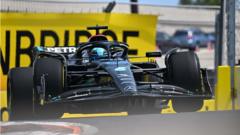 Russell tops first practice for Mercedes in Miami