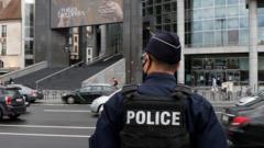 Police officer near the scene of the stabbing in Paris, September 25, 2020