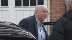 Peter Murrell arrives home after embezzlement charge