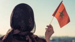 Woman holding flag