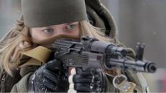 A woman attends military training for reservists