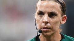French referee Stephanie Frappart looks on ahead of the UEFA Super Cup 2019 football match between FC Liverpool and FC Chelsea