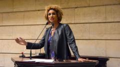Marielle Franco discursa no parlatório na Câmara dos Vereadores do Rio em foto de 2018