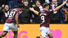 Scottish Premiership: Hearts on course for victory to deny Celtic top spot