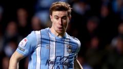 Coventry's Sheaf out for six to eight weeks