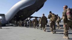 US soldiers leaving Afghanistan as a part of the NATO troop withdrawal from Afghanistan