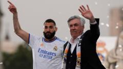 Karim Benzema dan Carlo Ancelotti.