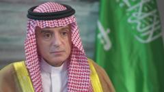 Saudi foreign minister Adel al-Jubeir during his interview with Lyse Doucet