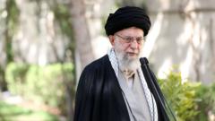 Ayatollah Ali Khamenei, Iran's supreme leader, speaks at a tree planting ceremony in Tehran on 6 March 2023