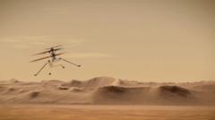 火星上空的直升機