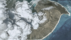 Volcano explosion in Tonga, the Pacific