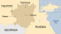 map of Ingushetia and Chechnya