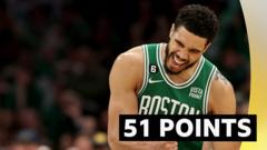 'Unguardable' Tatum breaks Curry record in Celtics win