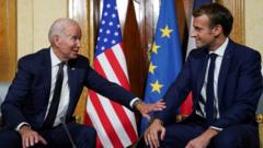 US President Joe Biden meets with French President Emmanuel Macron ahead of the G20 summit in Rome, Italy October 29, 2021