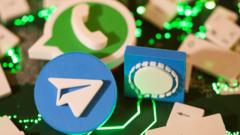 WhatsApp, Telegram ve Signal logoları ilüstrasyonu