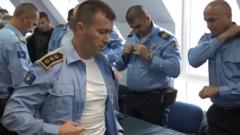 Српски припадници косовске полиције скидају униформе