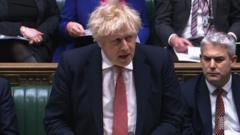 Prime Minister Boris Johnson updates MPs in the House of Commons with the plan for living with Covid-19. Picture date: 21 February 2022.