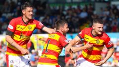 Scottish Premiership play-off final: Thistle take 3-0 aggregate lead at County