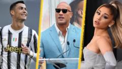 Ronaldo, The Rock and Ariana Granda dey top ten list of pipo wey fit charge big money for Instagram