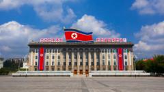 Government building in Kim Il-sung square, Pyongan Province, Pyongyang