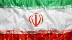 Binary code with Iran flag