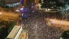 Drone footage shows the scale of protesters taking over the centre of Tel Aviv in Israel