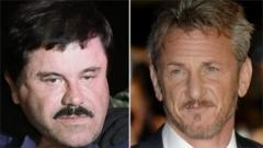 Drug lord Joaquin "El Chapo" Guzman and Sean Penn, 10 January 2016