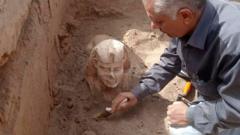 Egypt archaeology: Dig unearths smiling mini-sphinx which may represent ...
