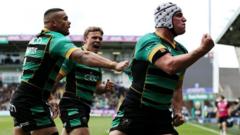 Leaders Northampton thrash local rivals Leicester