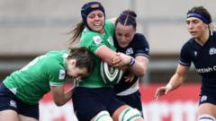 Women's Six Nations: Irish score try to draw level with Scots - watch & text