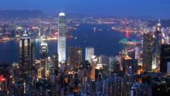 Imagen de los rascacielos de Hong Kong.